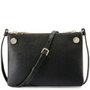 Furla Lilli Double Pouch Onyx Saffiano Leather Crossbody